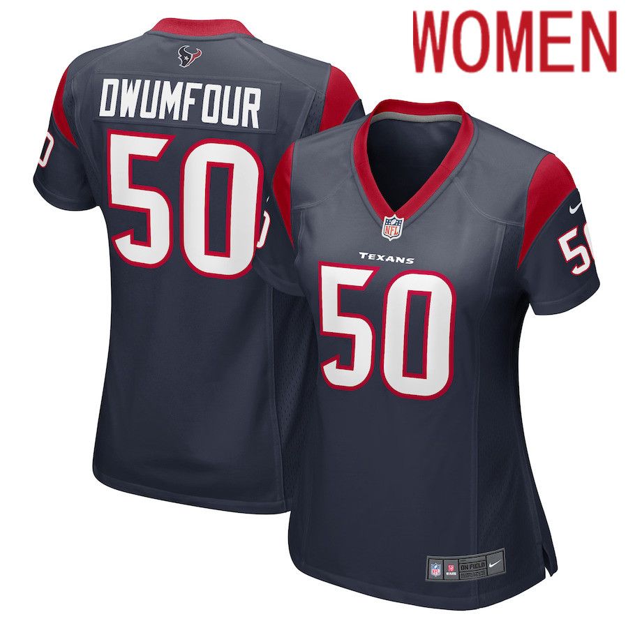 Women Houston Texans 50 Michael Dwumfour Nike Navy Game Player NFL Jersey